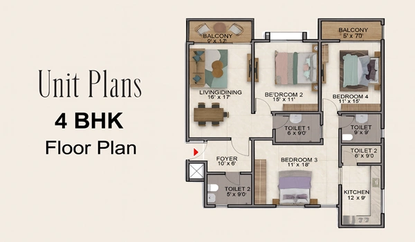 Floor Plan Variants Venkatesh Serenique Floor Plan - 2, 3 and 4 BHK Configurations
